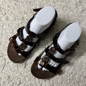 Vionic‎ Sandals Size 8 Womens Amber Tortoise Sling Back Hook And Loop